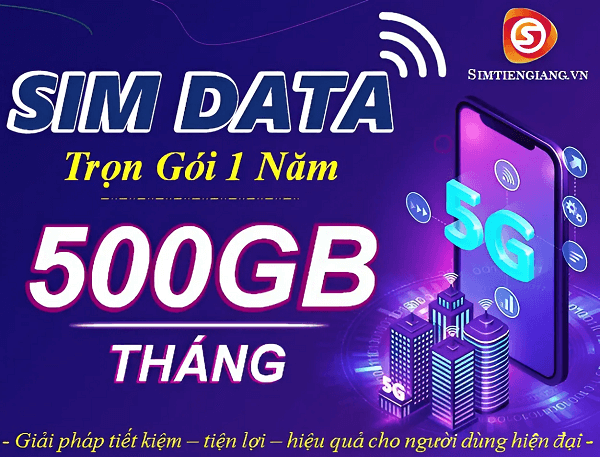 Sim Siêu Data 500GB/tháng Trọn Gói 1 Năm