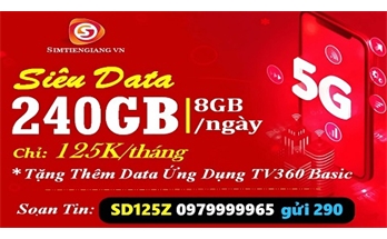 Gói Cước Giá Rẻ SD125Z Viettel Siêu Data 8GB/Ngày Đăng Ký Ngay